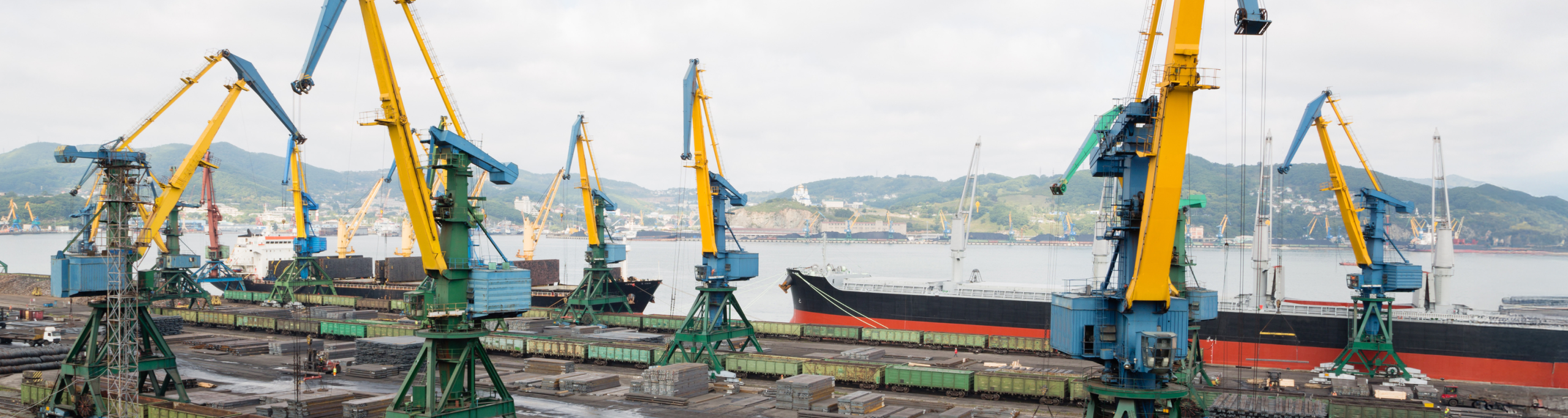 Port cranes operating